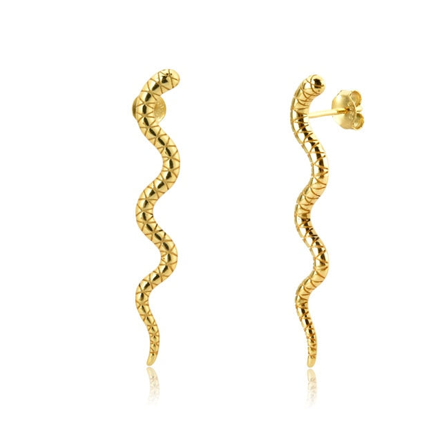 Pendientes Long Snake Oro