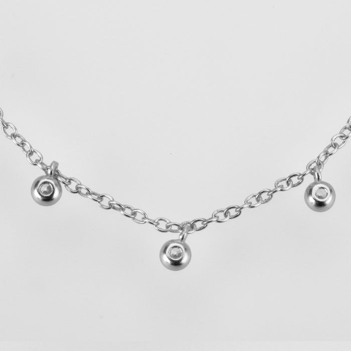 White Zirconia Silver Necklace 