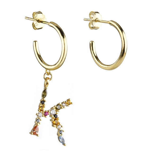 Aros Colorful Inicial Oro