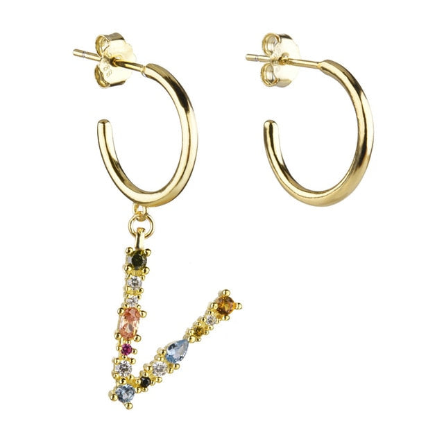 Aros Colorful Inicial Oro