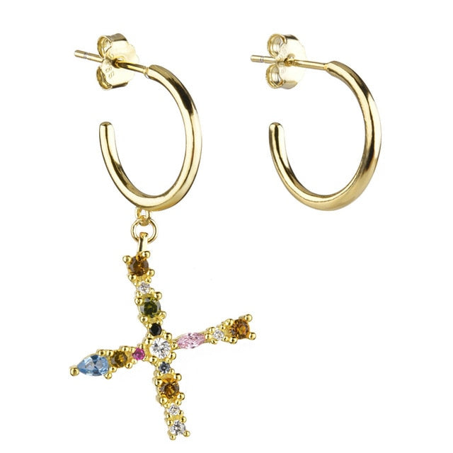 Aros Colorful Inicial Oro