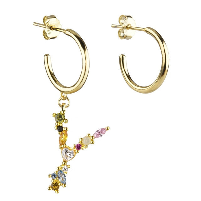 Aros Colorful Inicial Oro