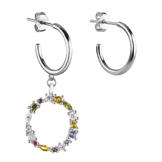 Aros Colorful Inicial Plata