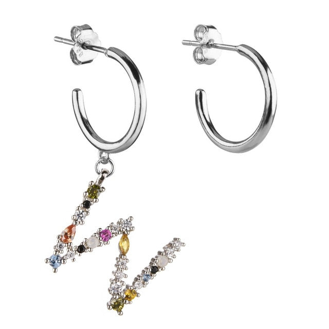 Aros Colorful Inicial Plata