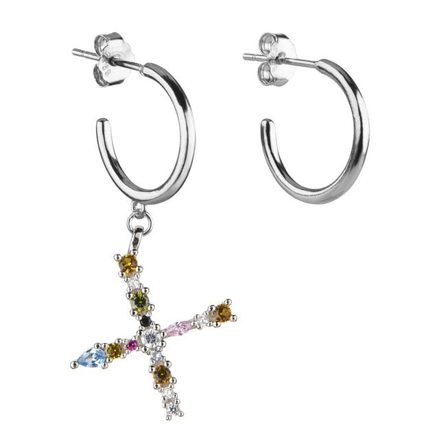 Aros Colorful Inicial Plata