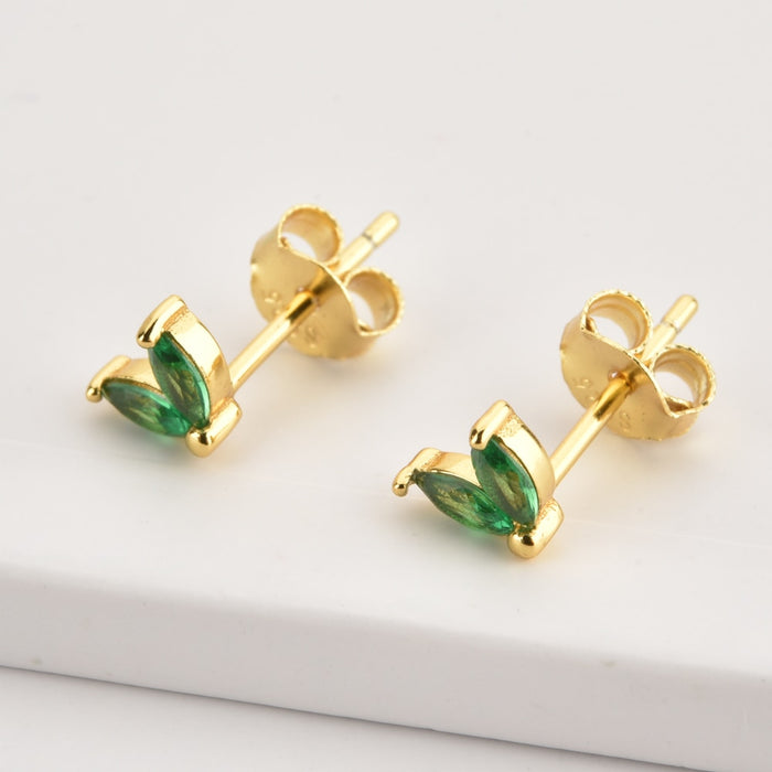 Pendientes Blossom Verde Oro