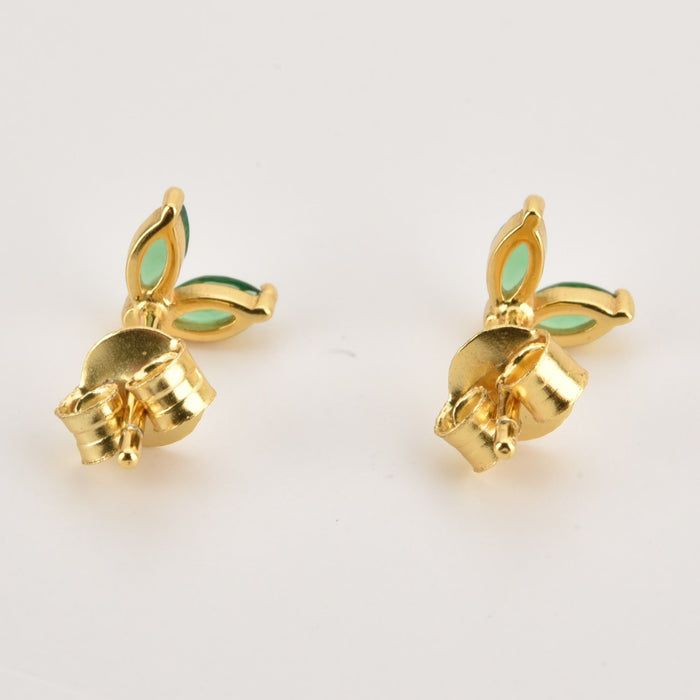 Pendientes Blossom Verde Oro