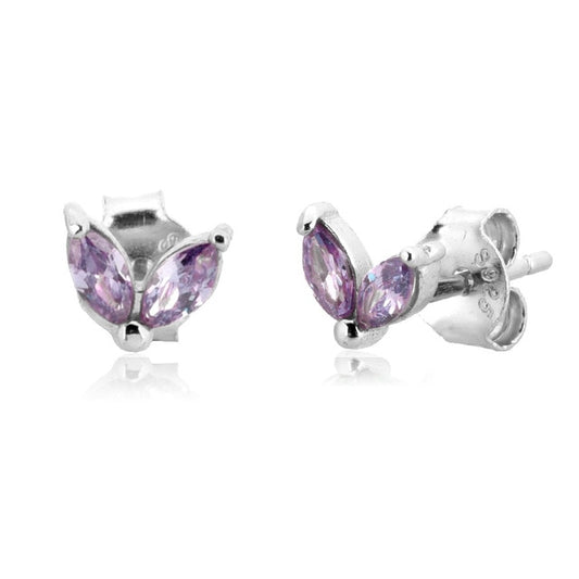 Pendientes Blossom Lila Plata