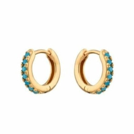 Aros Minis Aguamarina Oro - 7mm