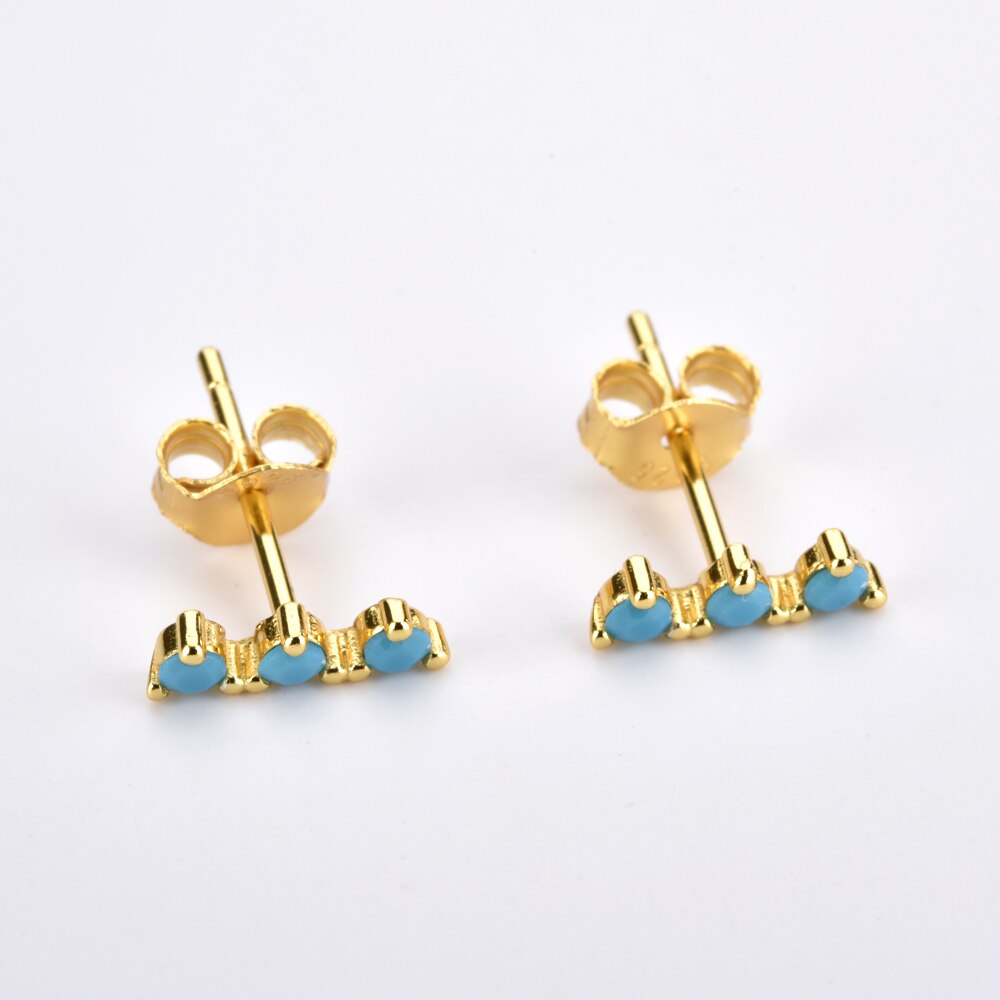 Pendientes Aguamarina Minis Oro