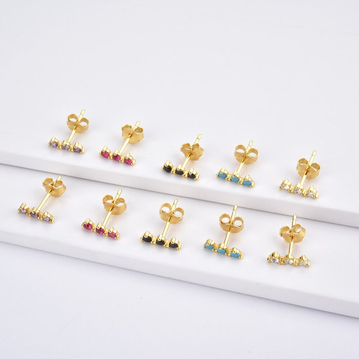 Lilac Minis Gold Earrings 