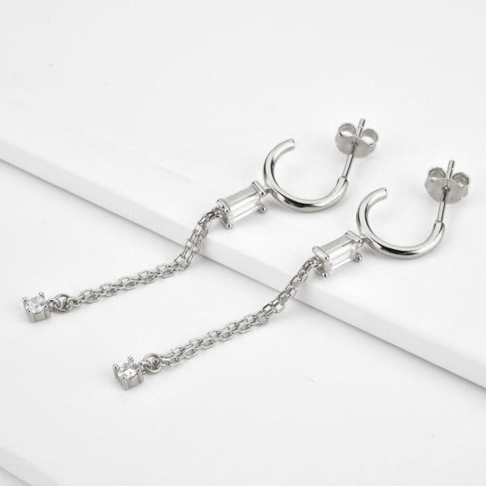 Pendientes Eva White Plata