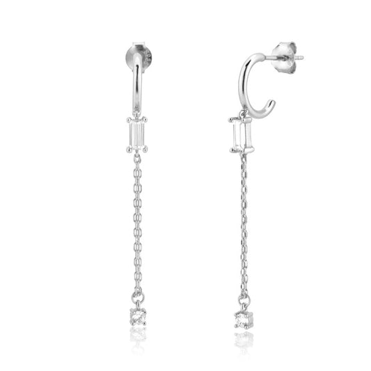 Pendientes Eva White Plata