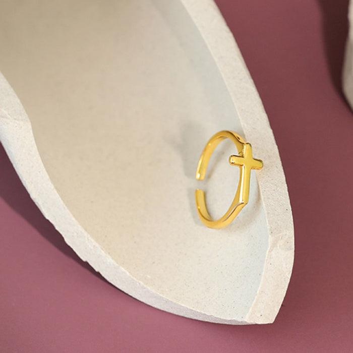 Gold Cross Ring 