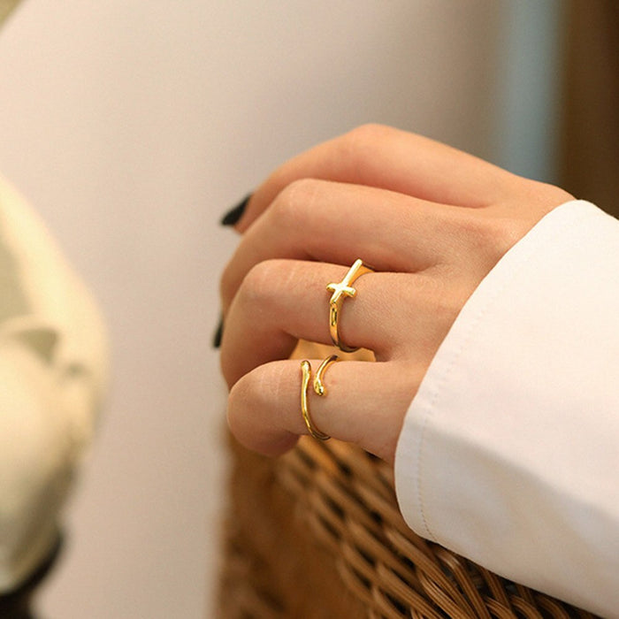 Gold Cross Ring 