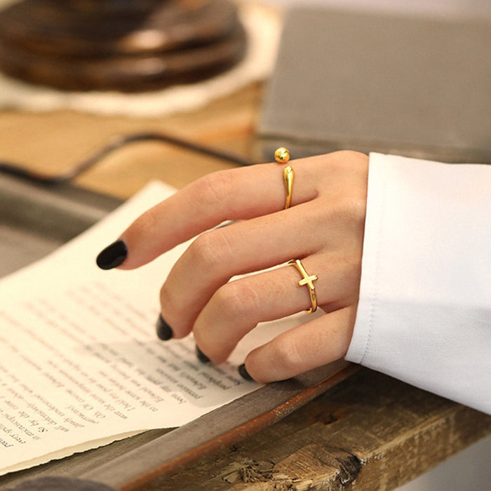 Gold Cross Ring 