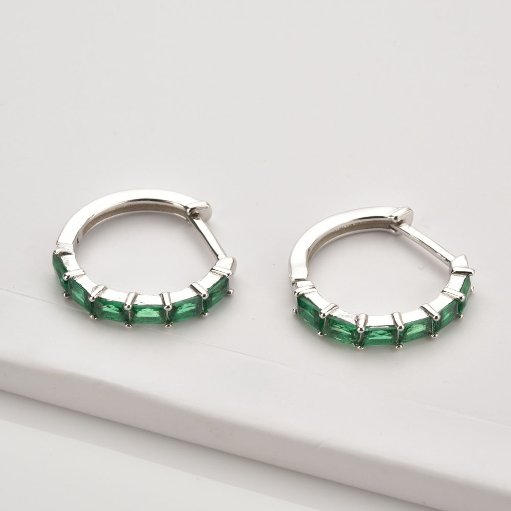 Aros Rin Green Plata