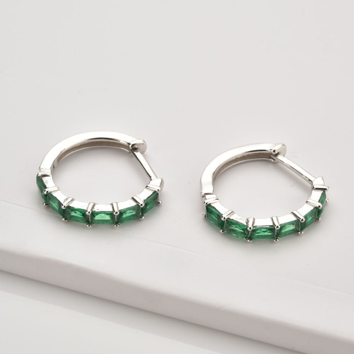 Aros Rin Green Plata