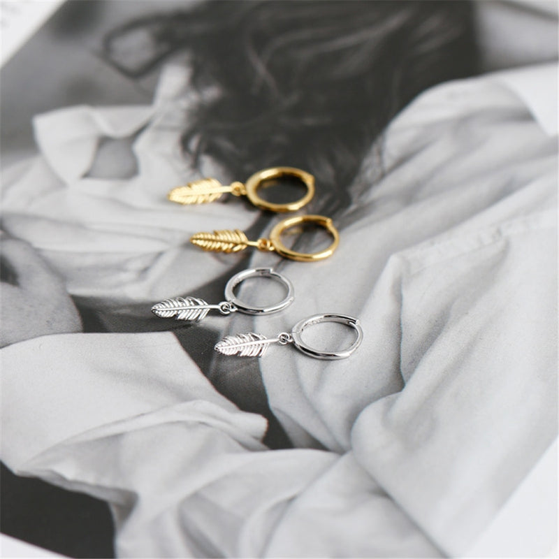 Aros Plumas Plata