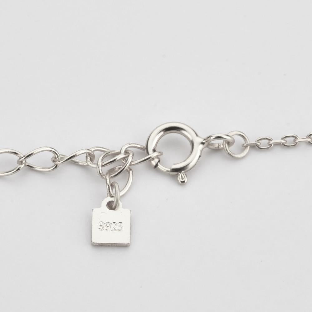 Collar White Cross Plata