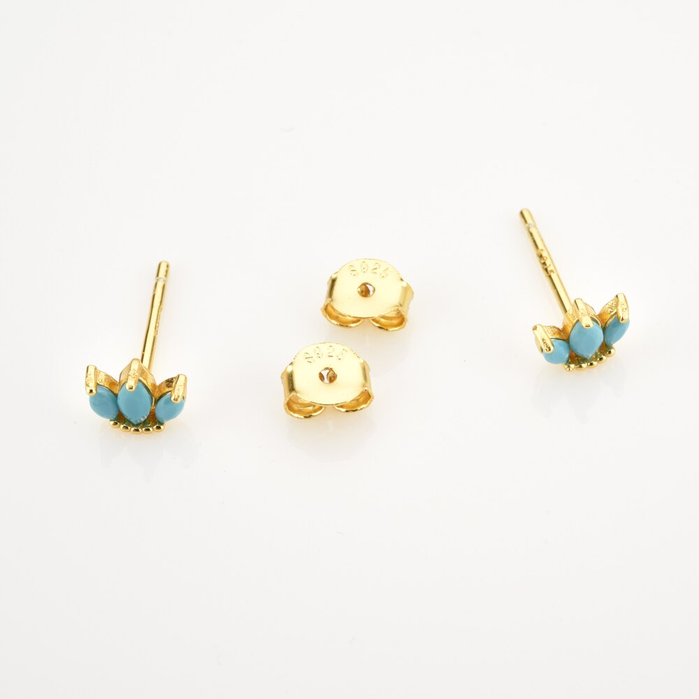 Pendientes Aguamarina Tulip Oro