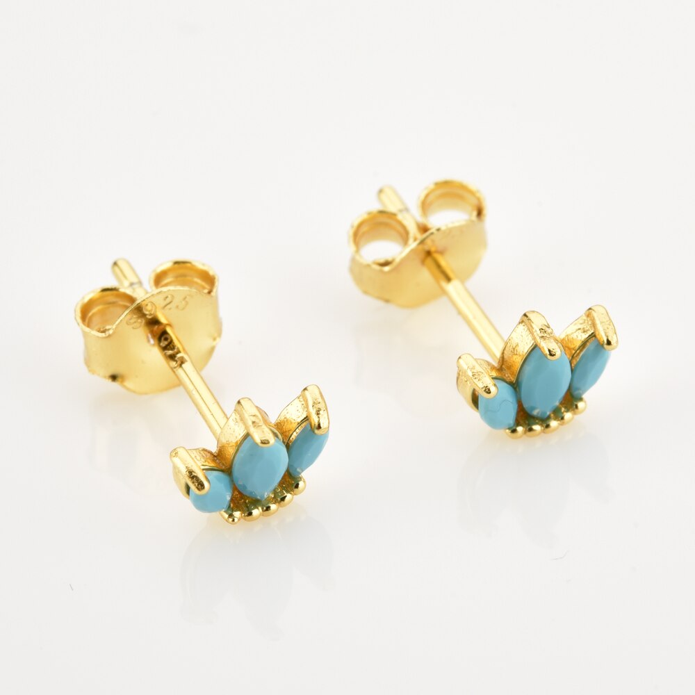 Pendientes Aguamarina Tulip Oro