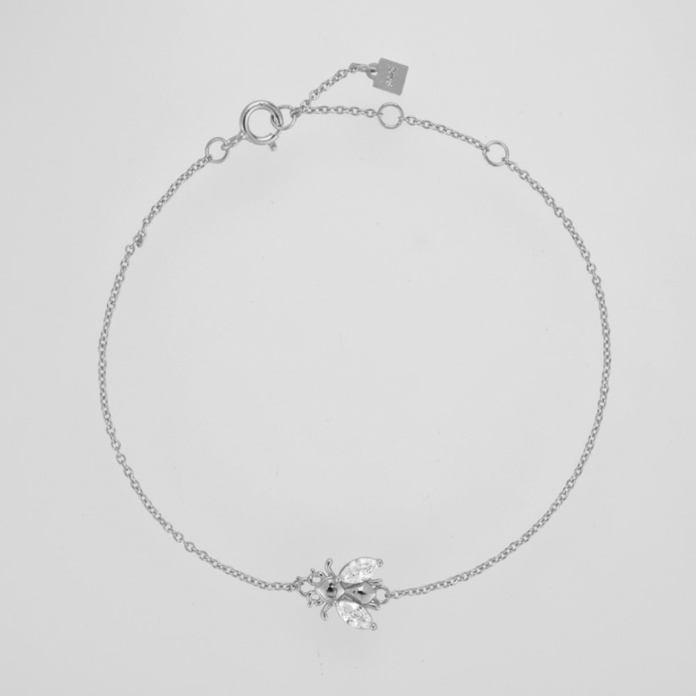 Pulsera White Beetle Plata