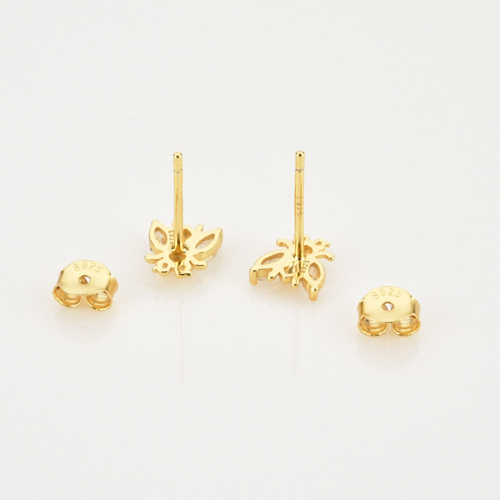 Pendientes White Beetle Oro
