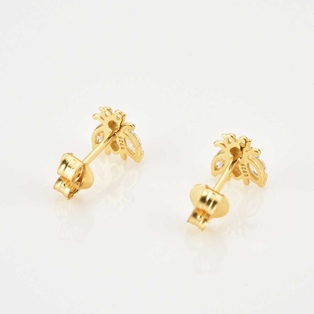 Pendientes White Beetle Oro
