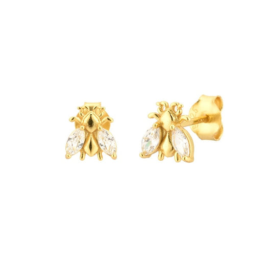 Pendientes White Beetle Oro