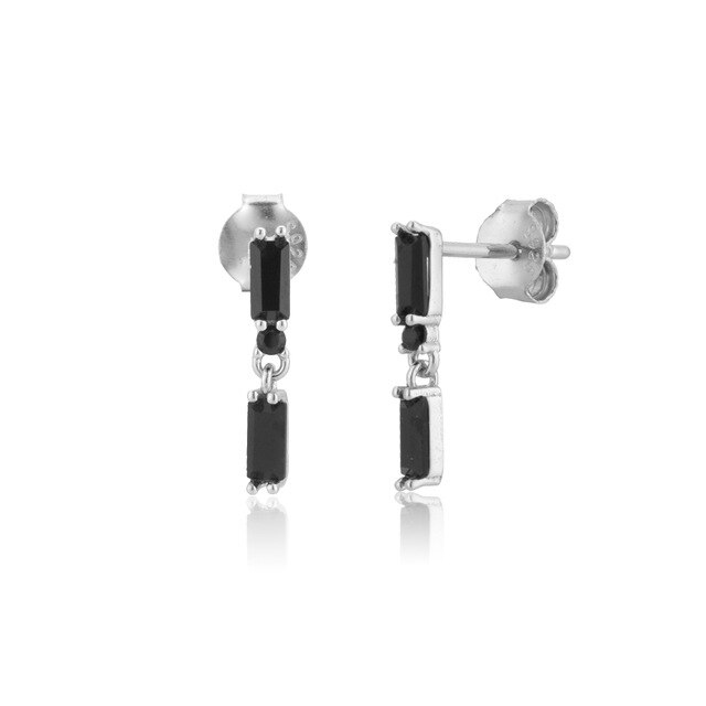 Pendientes Vinni Black Plata