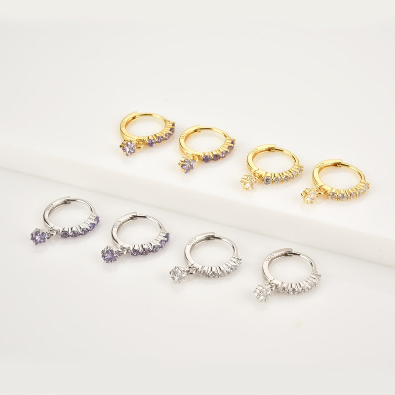 Orecchini a cerchio Destiny White Oro