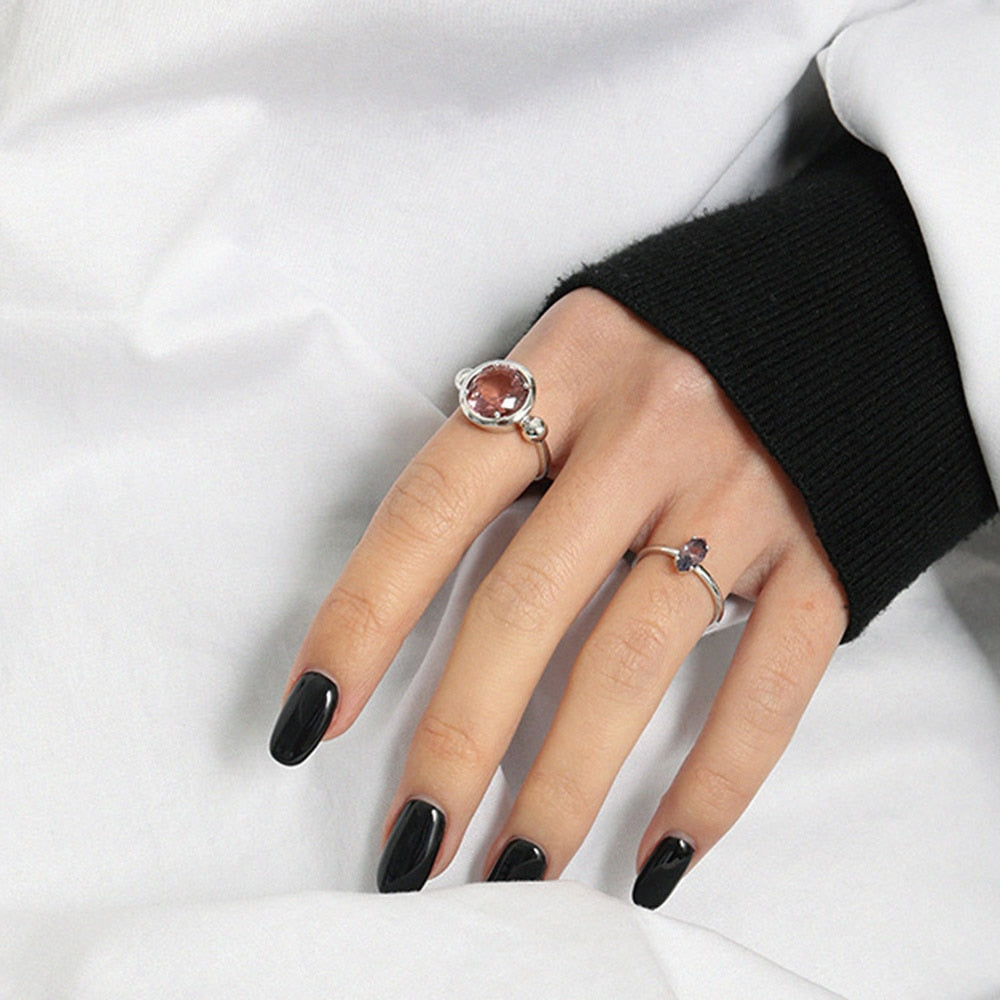 Anillo Deyn Wine Plata
