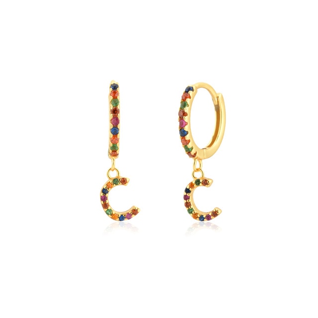 Aros Colorful Inicial Oro