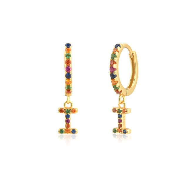Orecchini Iniziale Colorati Oro