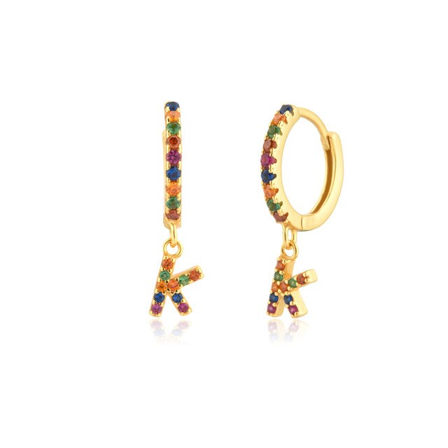 Orecchini Iniziale Colorati Oro
