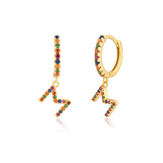 Orecchini Iniziale Colorati Oro