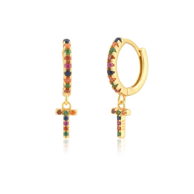 Orecchini Iniziale Colorati Oro