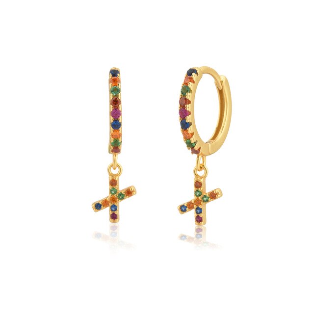 Orecchini Iniziale Colorati Oro