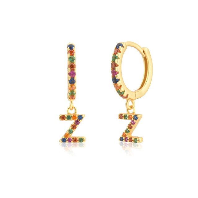 Orecchini Iniziale Colorati Oro