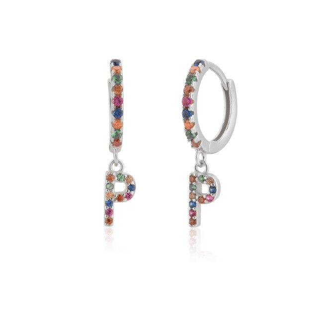 Aros Colorful Inicial Plata