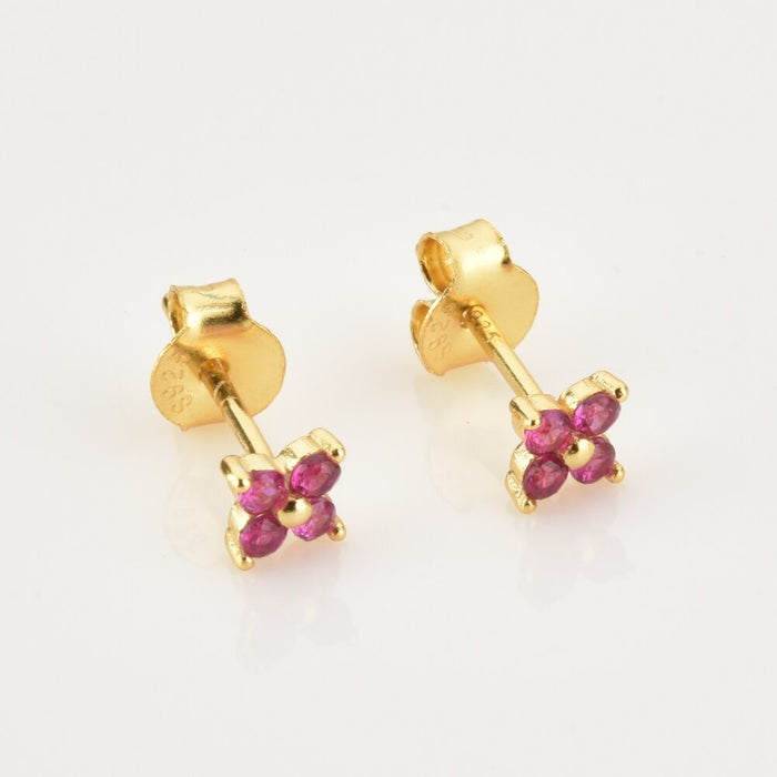 Pendientes Pink Flower Oro