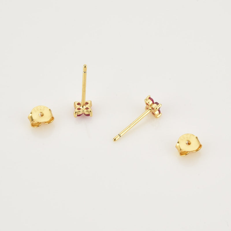 Pendientes Aguamarina Flower Oro