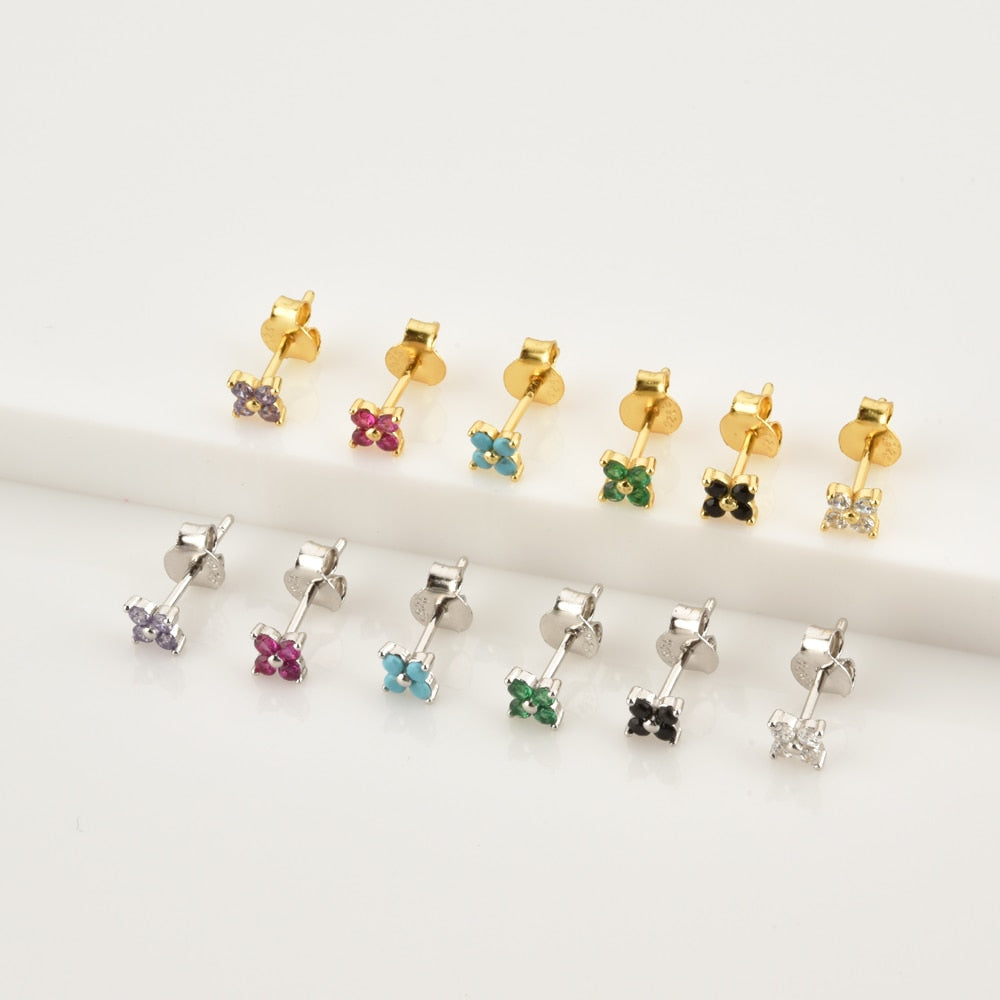 Pendientes Aguamarina Flower Plata