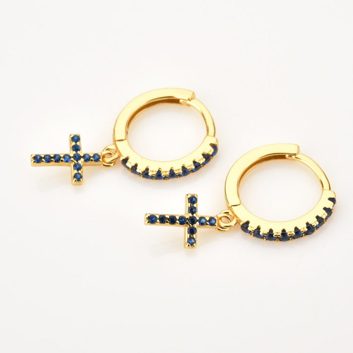 Orecchini a cerchio Blue Cruz Oro
