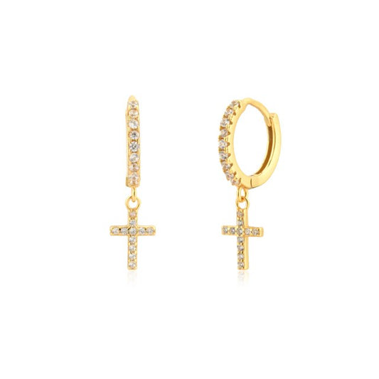 Aros White Cruz Oro