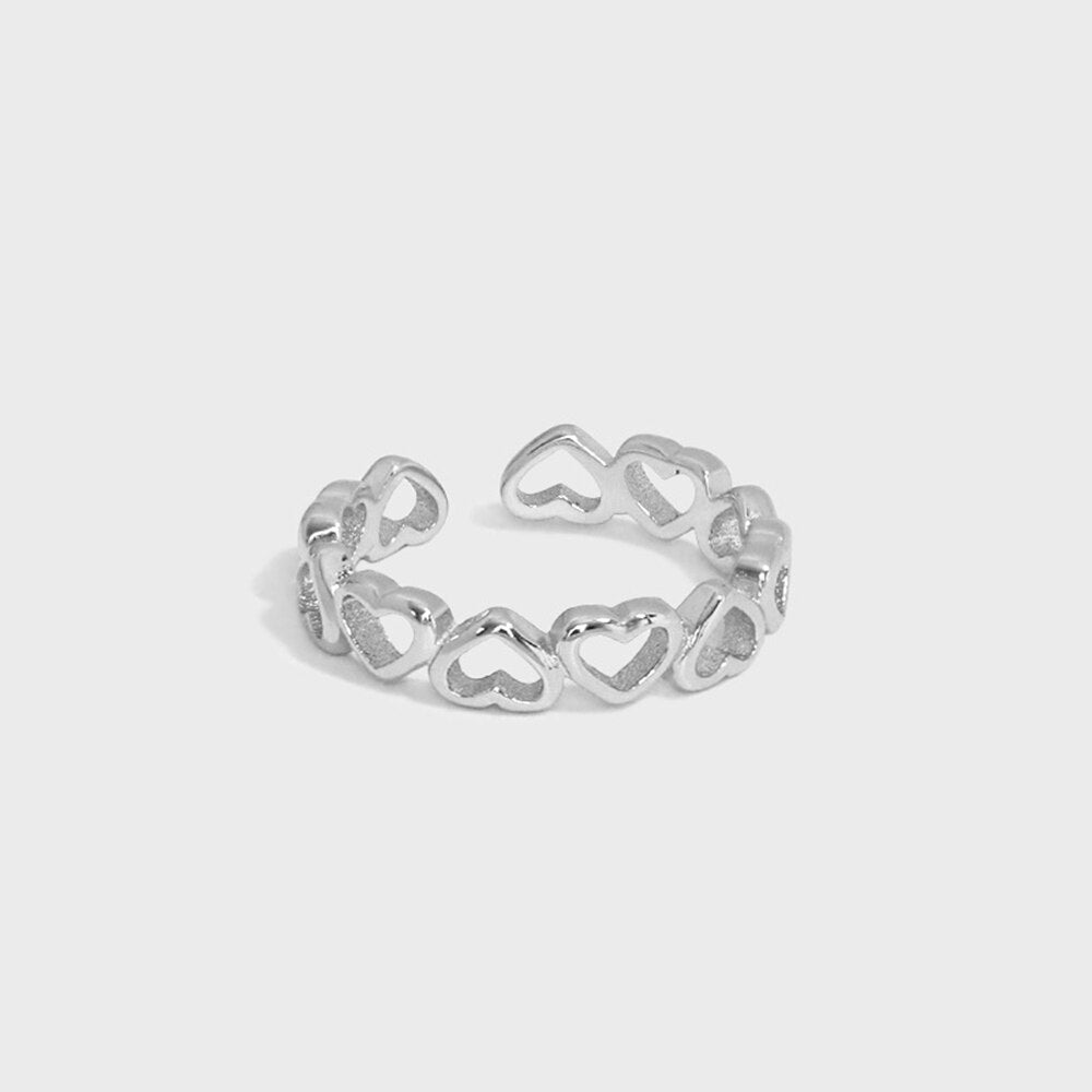 Anillo Corazones Plata