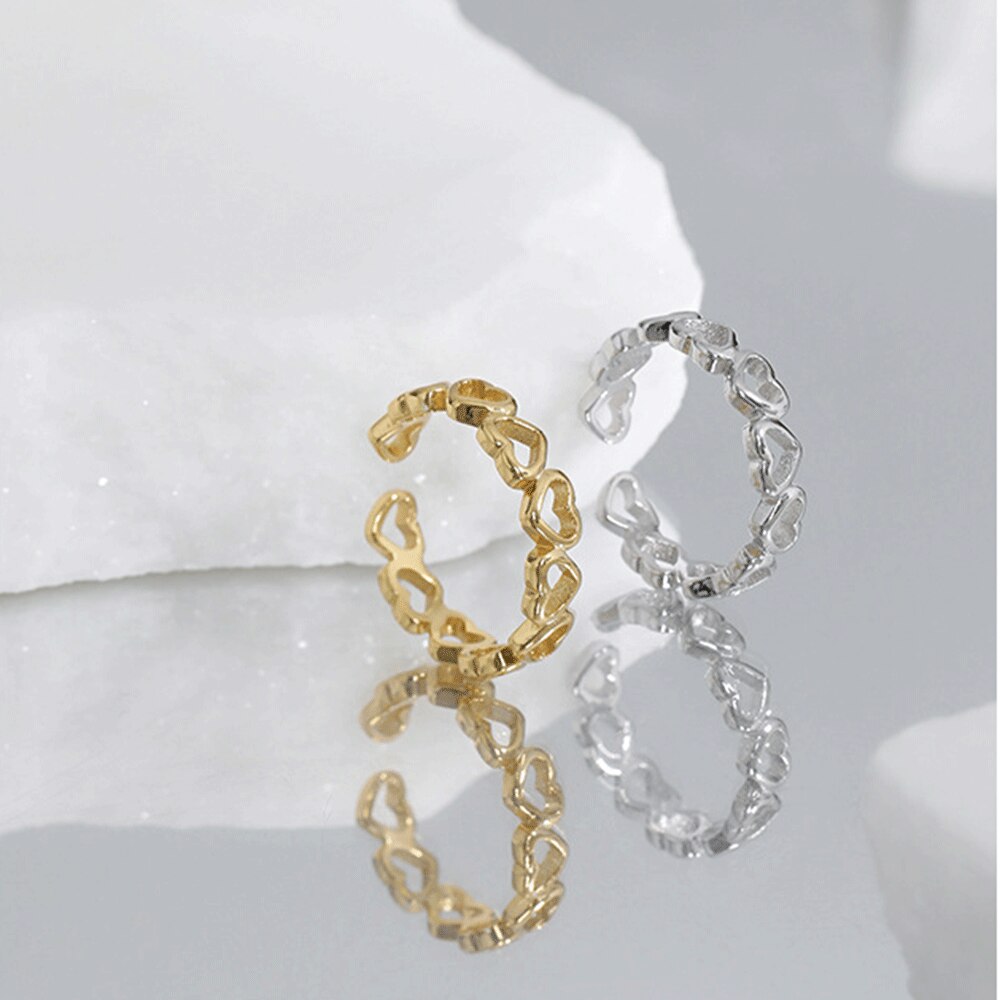 Anillo Corazones Plata
