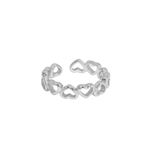 Anillo Corazones Plata