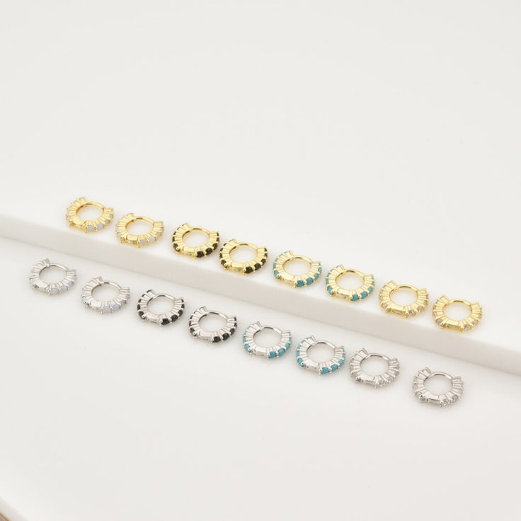 Aros Mini White Doble Plata